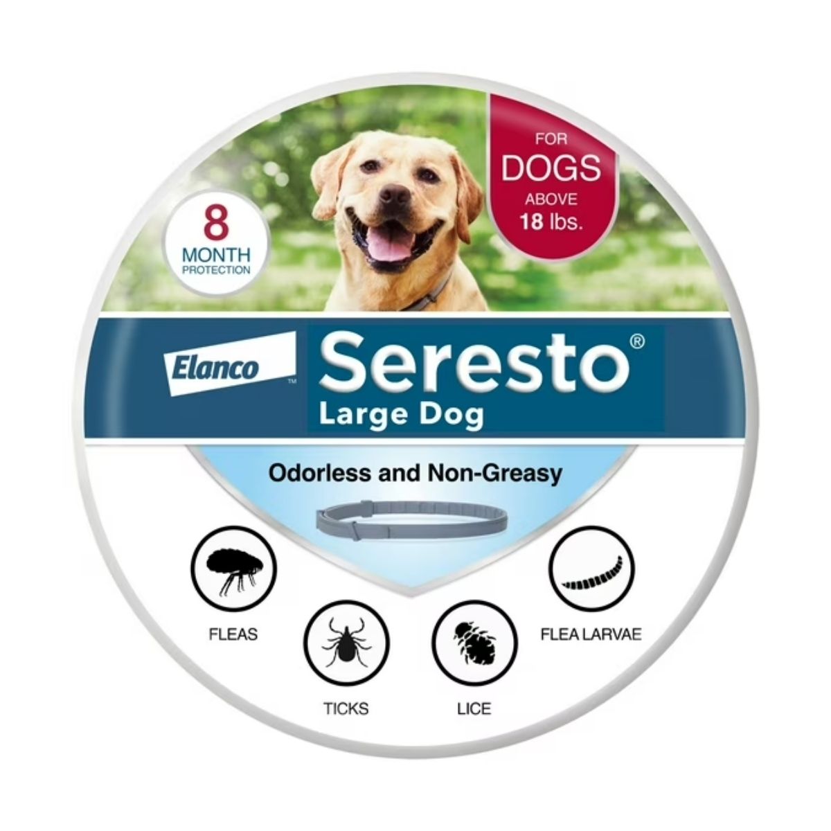 Seresto Flea & Tick Collar For Dogs Over 18 lbs., Vet-Recommended, 8 Month Protection