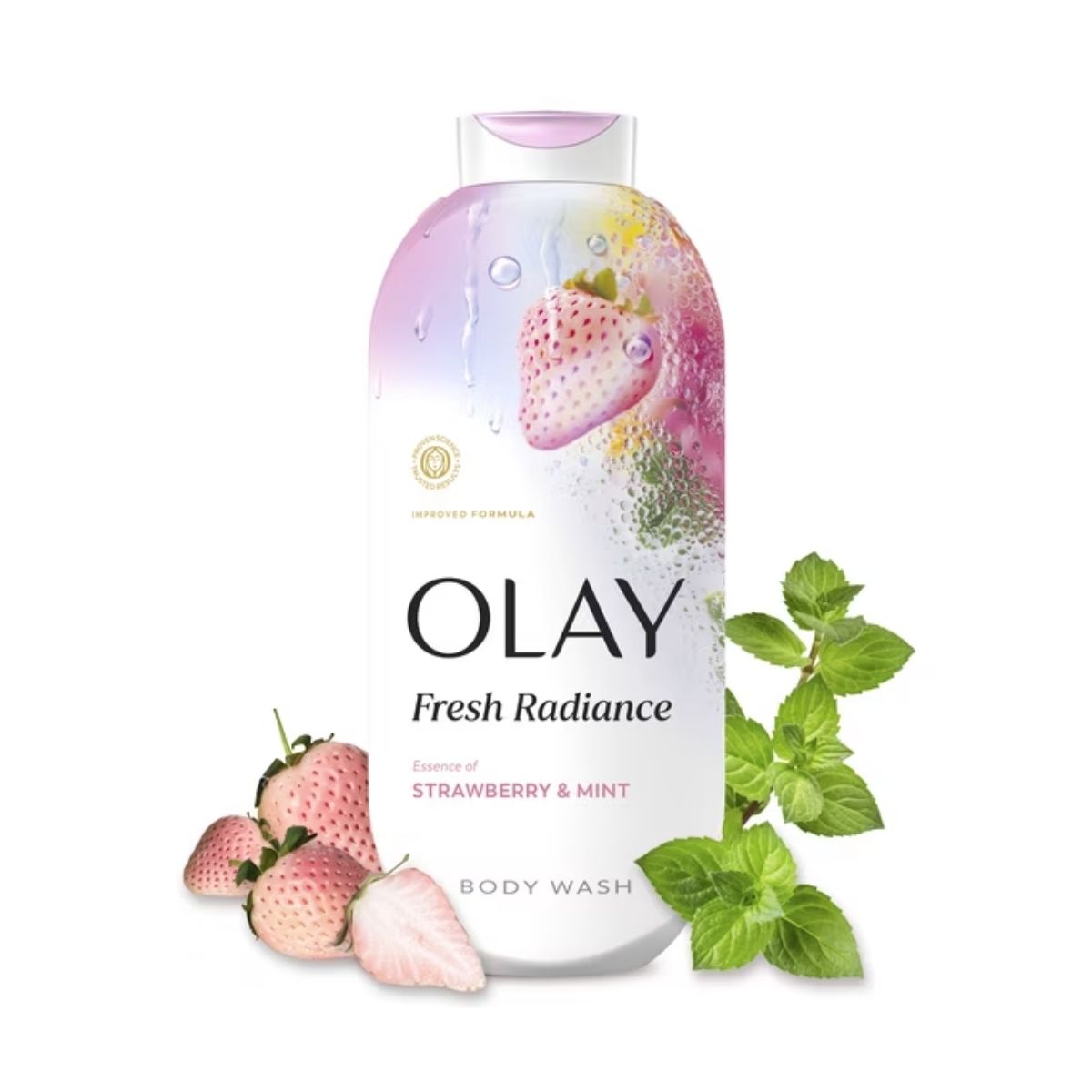 Olay Fresh Radiance Body Wash with Essence of Strawberry and Mint, 22 fl oz