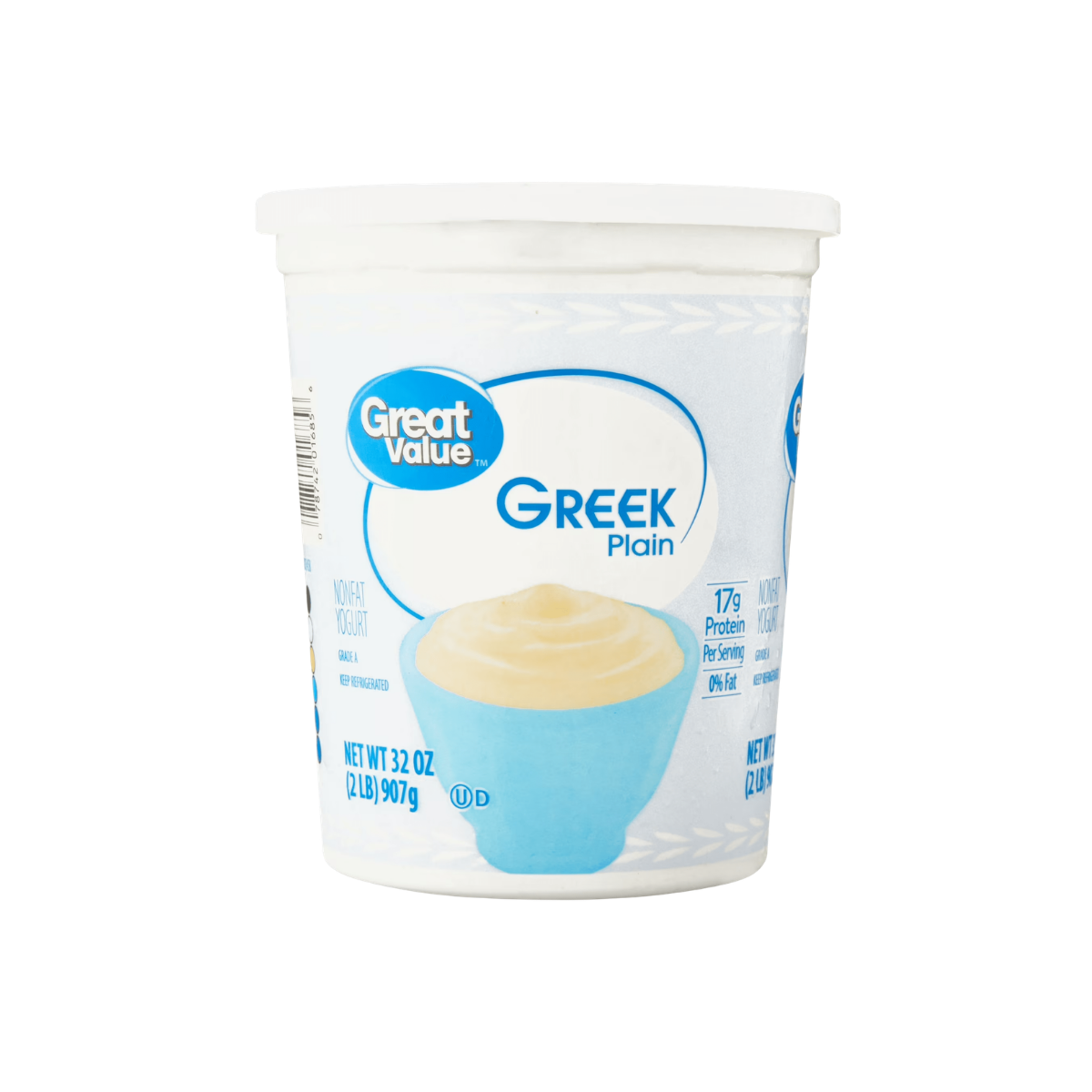 Great Value Plain Nonfat Greek Yogurt, 32 oz Tub