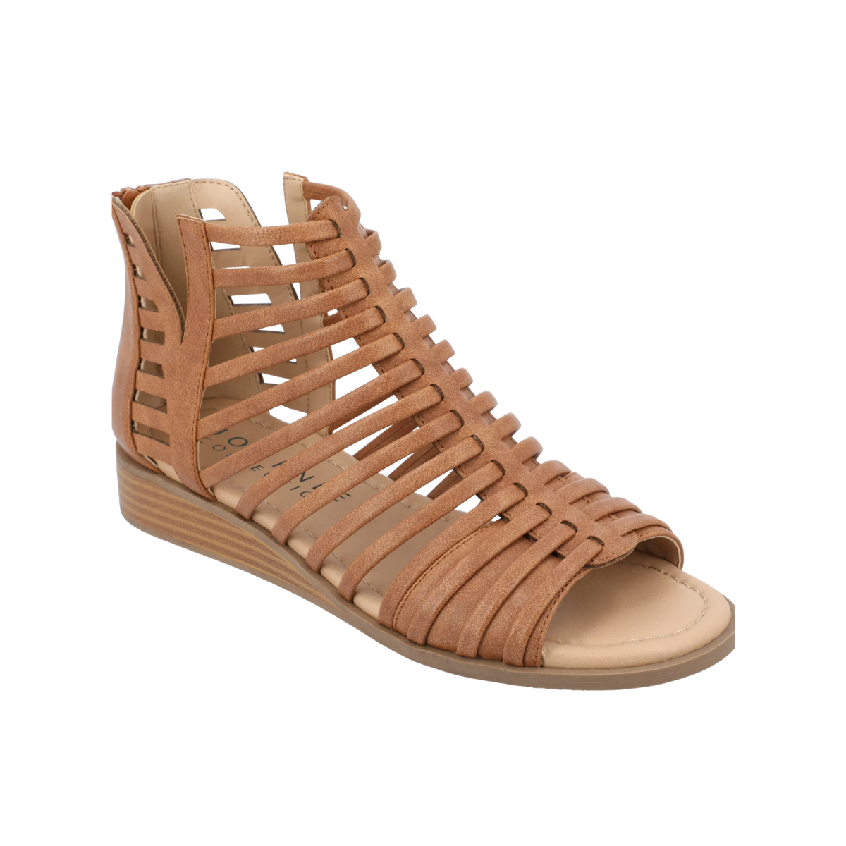 Journee Womens Delilah Gladiator Sliver Wedge Sandals, Widths Available