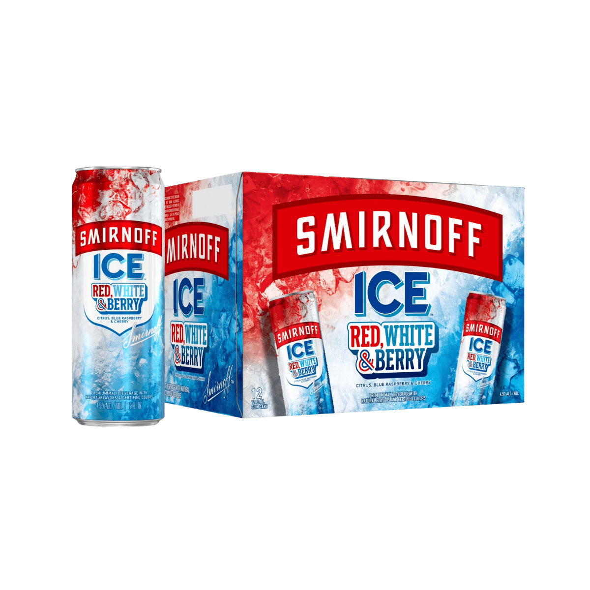 Smirnoff Ice Red White and Berry, 12 pack, 12 fl oz Cans, 4.5% ABV