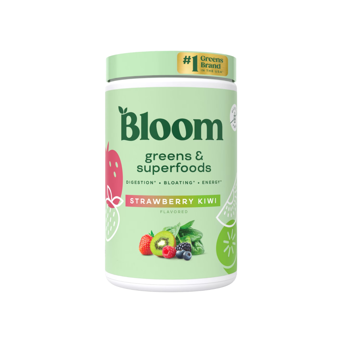 Bloom Nutrition Greens & Superfoods Powder, Strawberry Kiwi, 25 Servings