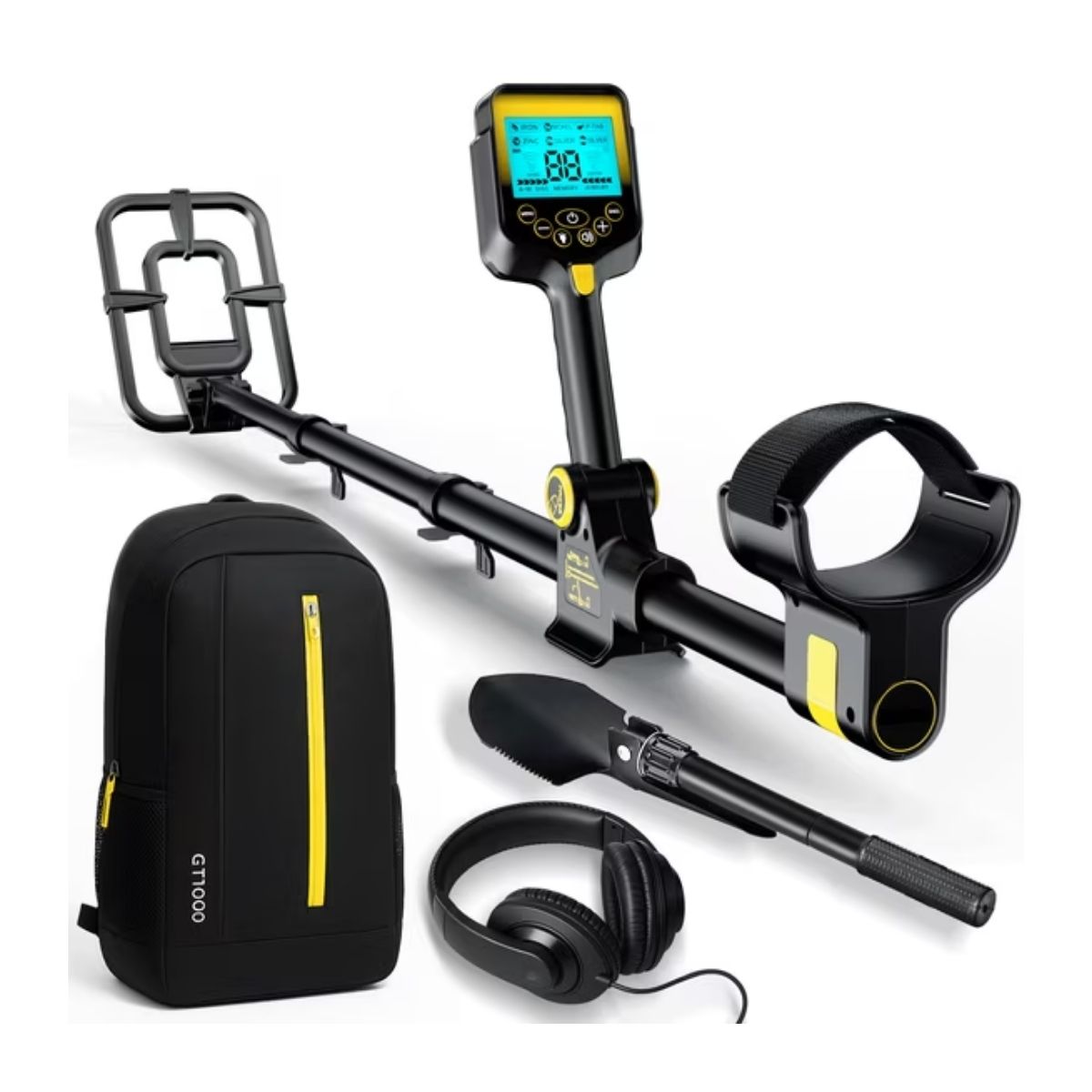 Metal Detector for Adults Waterproof - Adjustable Retractable Foldable Metal Detector Waterproof High Accuracy Gold Detector, Backlit LCD Display,Up to 20 Hours of Extended Runtime, Adjustable Retrac