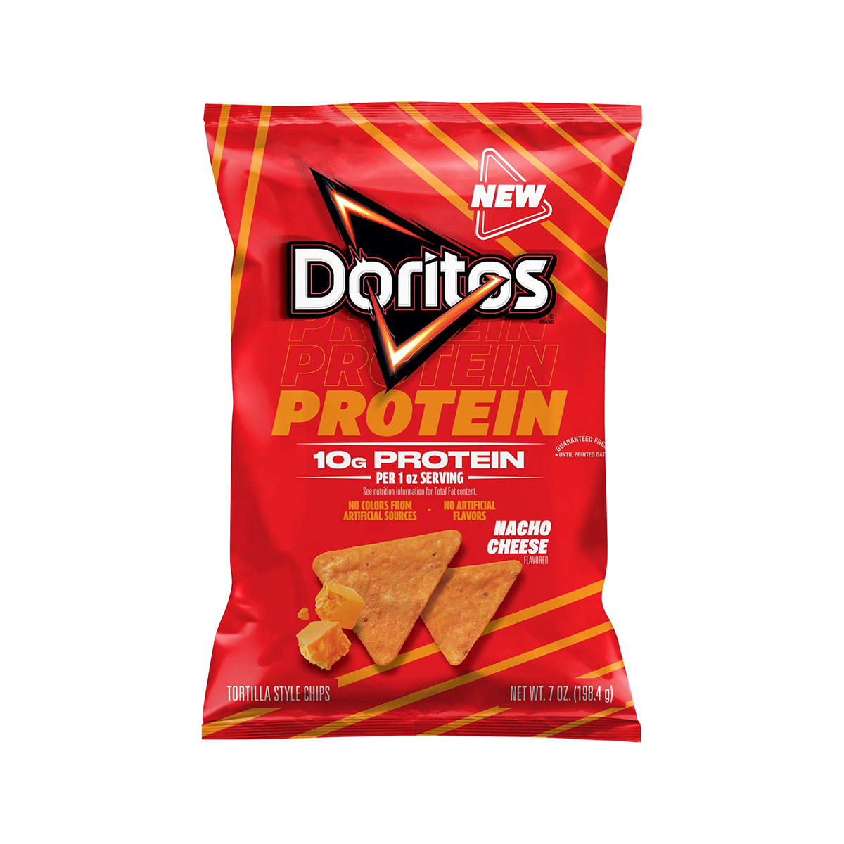 Doritos Protein Nacho Cheese Tortilla Chips Bag, 7 oz